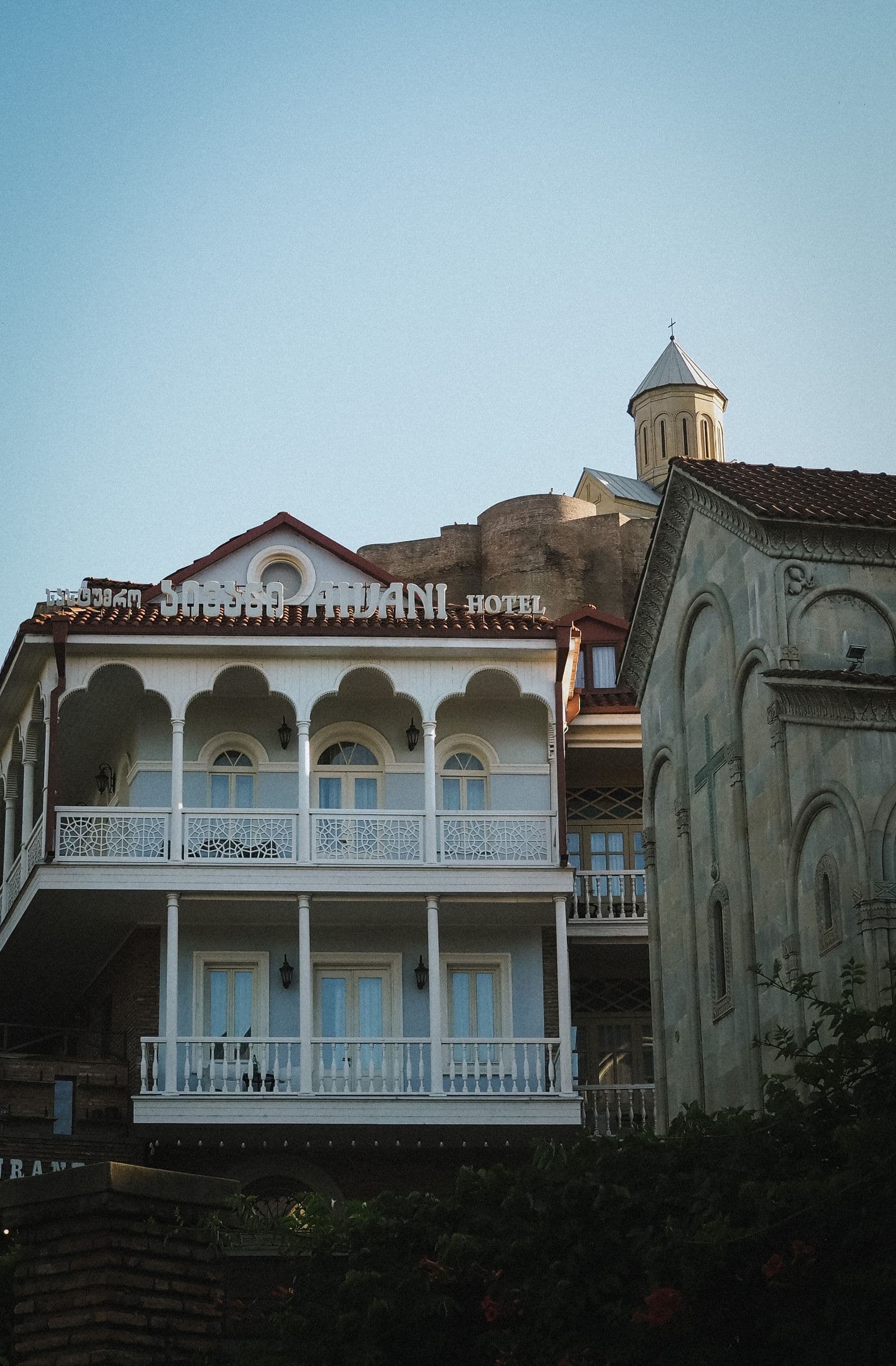 A friendly street scene in old Tbilisi